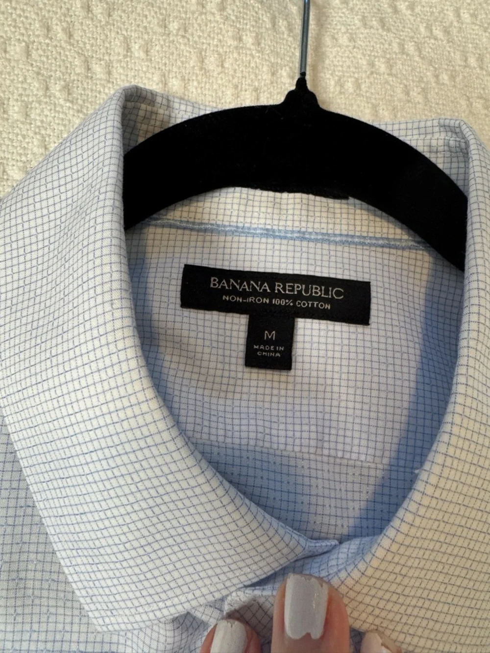 Banana Republic Light Blue Textured Men's Dress Shirt Medium